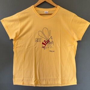 Gildan Ultra Cotton Yellow T-Shirt Maximsart Bee yellow graphic silkscreen